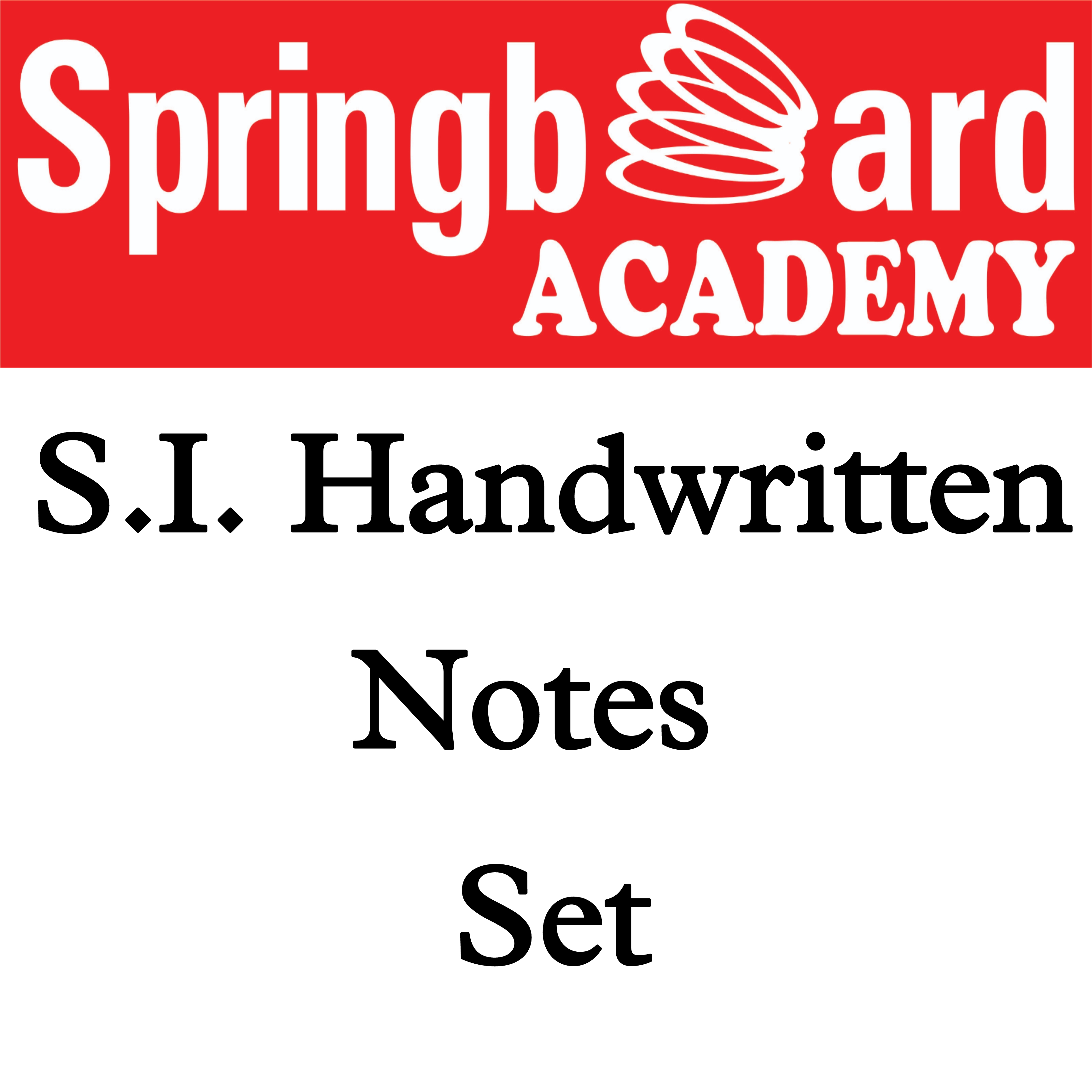 S.I. HANDWRITTEN NOTES SET (ENGLISH)